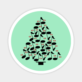 Black Musical Christmas Tree Magnet